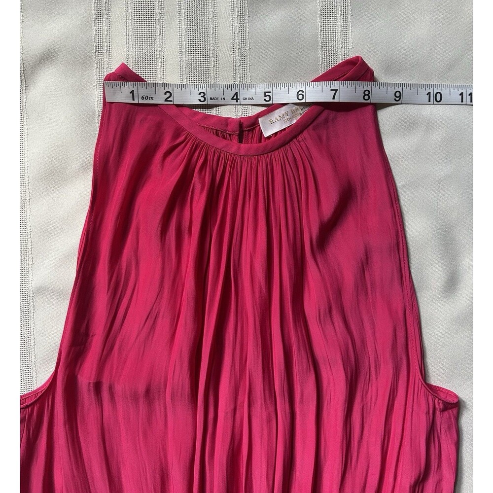 Ramy Brook New York Audrey Smocked MidiDress Women’s XS Satin Pink Orig $425 EUC - Picture 9 of 16